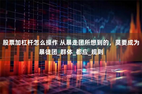 股票加杠杆怎么操作 从暴走团所想到的，莫要成为暴徒团_群体_都应_规则