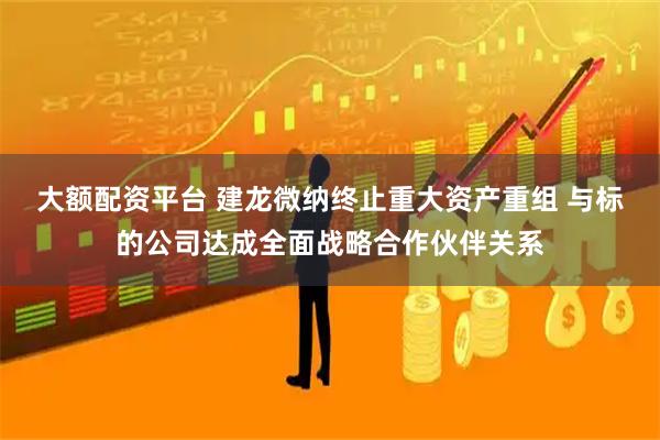 大额配资平台 建龙微纳终止重大资产重组 与标的公司达成全面战略合作伙伴关系